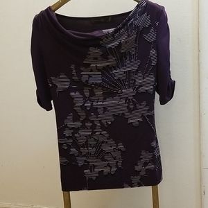 Dark Purple Size M Blouse Boat Neck The Limited